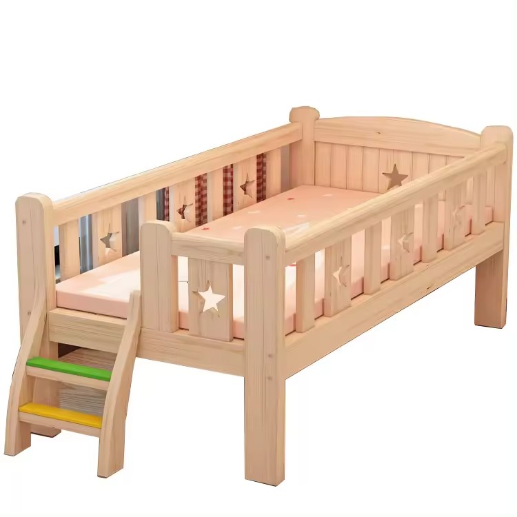 Home Living Room Solid Pine Wood Kids Bed Baby Crib Single Beds