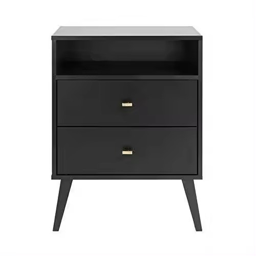 Classic Oak Nightstand 2 Drawers Bedside Table Storage Solution Timeless Design For Bedroom Elegance