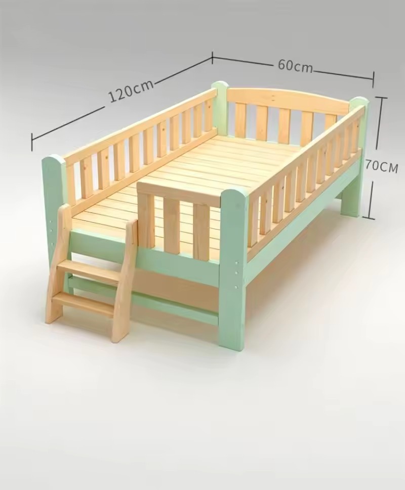 Children’s Bed With Guardrail Colorful Crib Modern Design Widened Design To Protect Children’s Safety Baby Cot