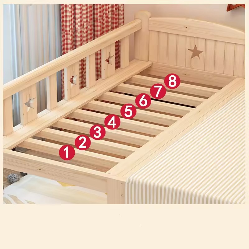 Home Living Room Solid Pine Wood Kids Bed Baby Crib Single Beds