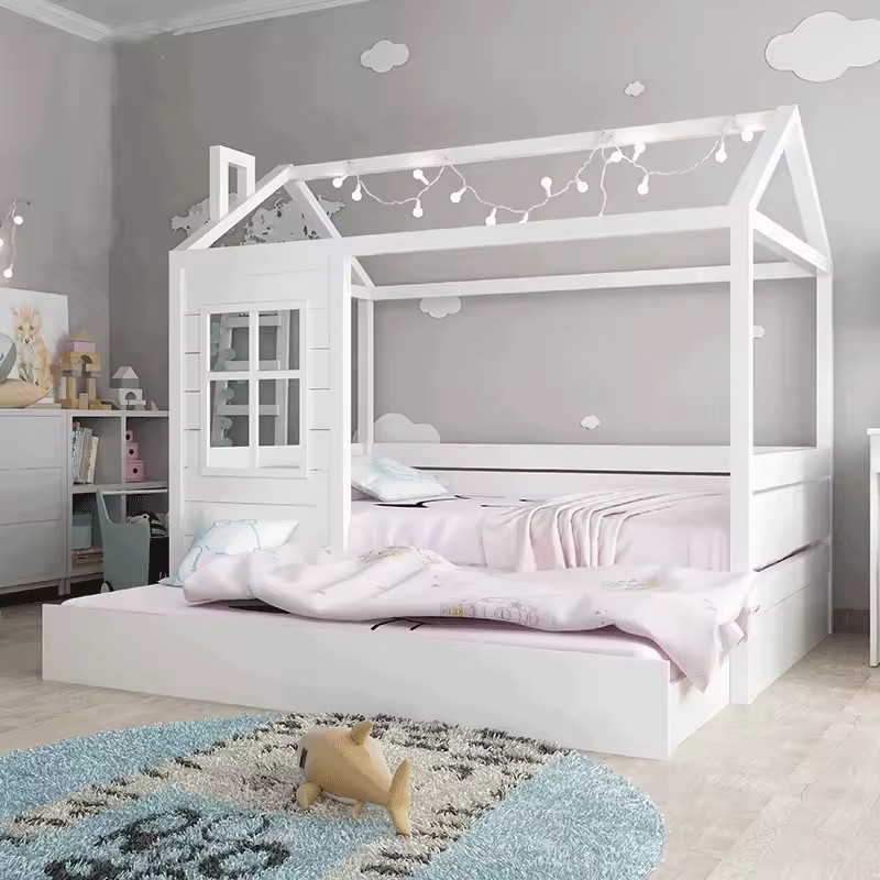 Modern Kids House Bed Wood Child Furniture Customize Children Furniture Children Beds