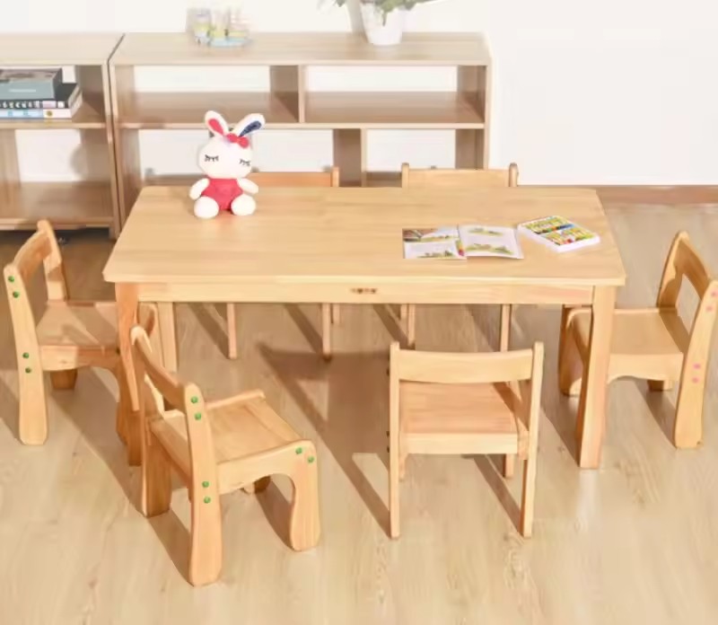 Solid Wood Kindergarten Tables And Chairs Set Desks And Chairs Baby Desks Children’s Study Desks