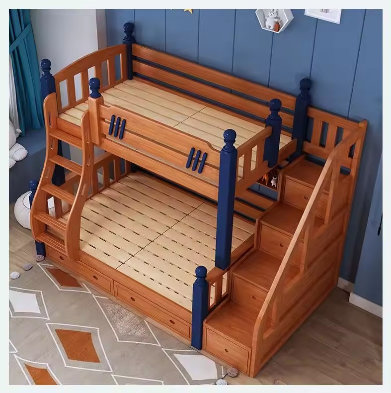 All Solid Wood Children’s Bunk Bed Modern Simple Multi-function Mother-and-child Bed