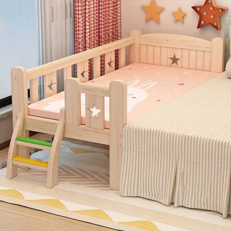 Home Living Room Solid Pine Wood Kids Bed Baby Crib Single Beds