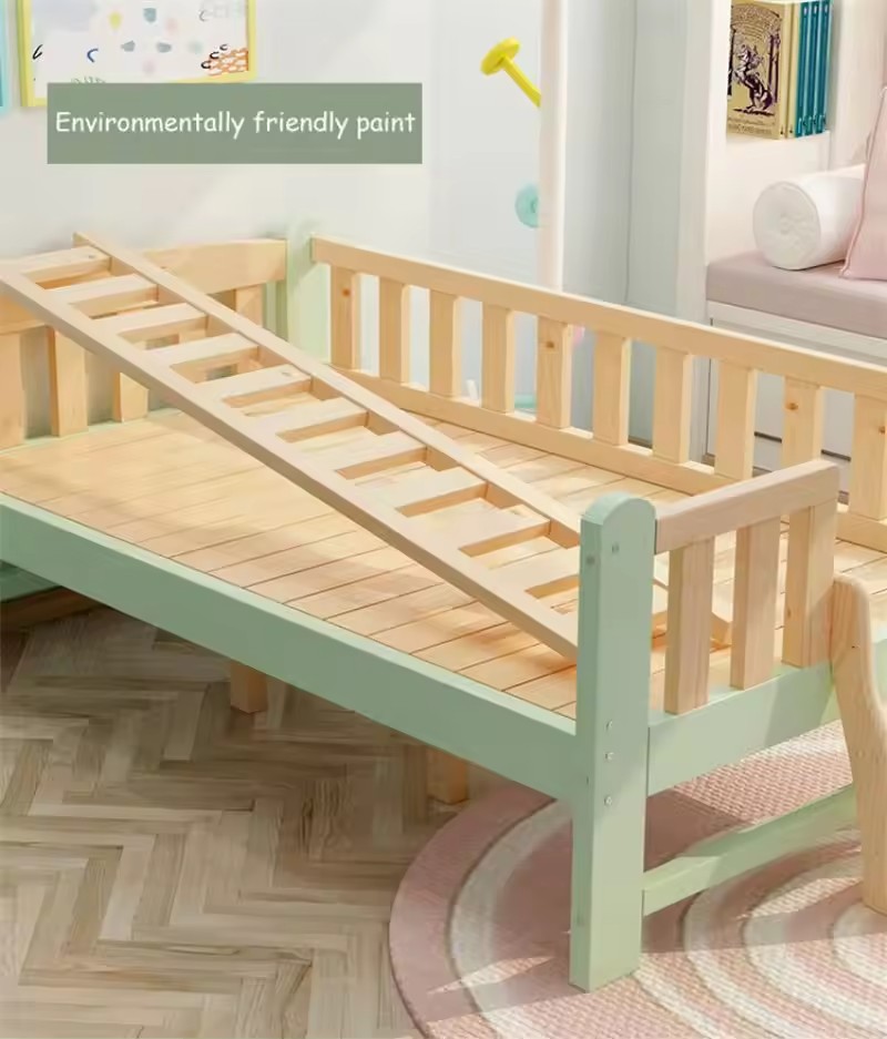 Children’s Bed With Guardrail Colorful Crib Modern Design Widened Design To Protect Children’s Safety Baby Cot