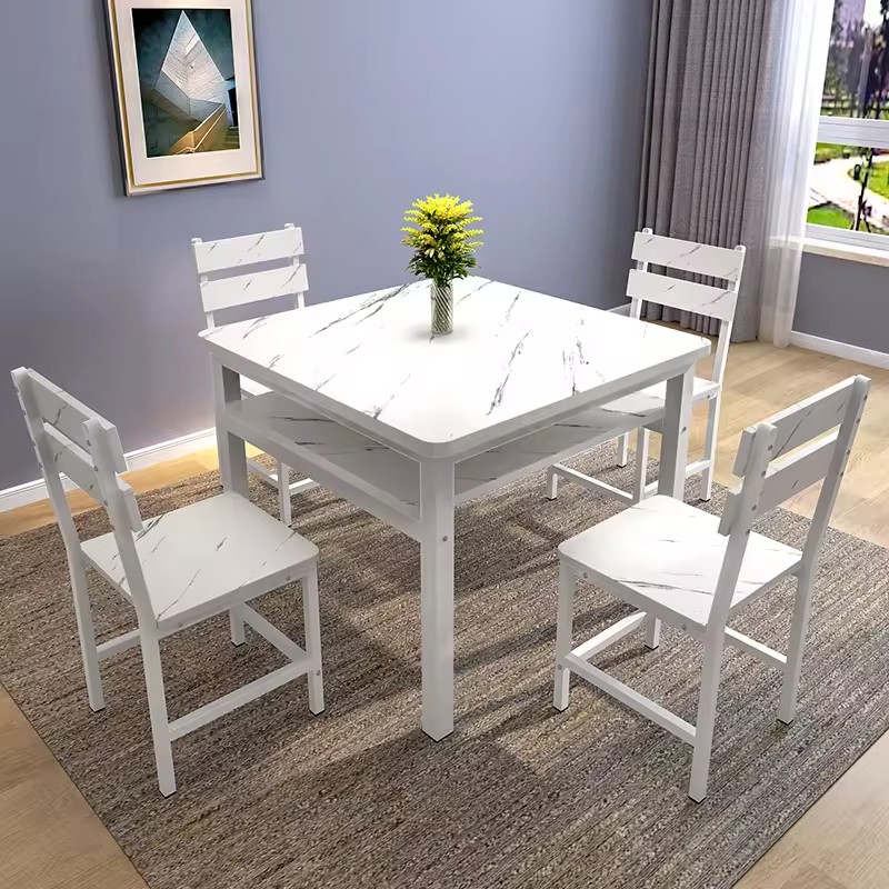 Household Dining Table And Chair Combination Simple Double-layer Dining Table Square Table