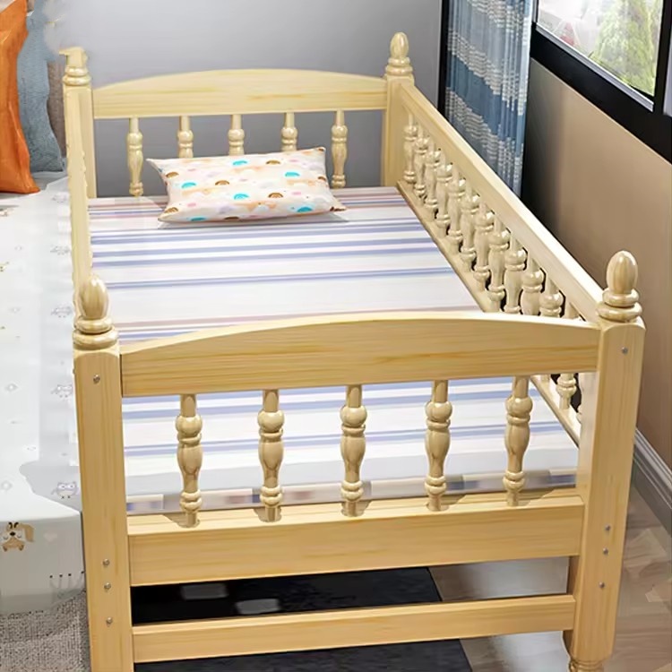 Children Bed With Guardrail Single Child Solid Wood Boy Small Bed Girl Princess Baby Bed