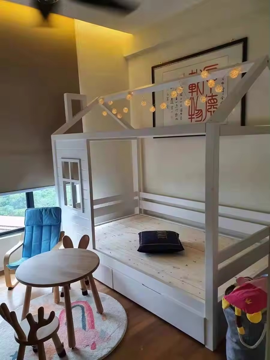 Modern Kids House Bed Wood Child Furniture Customize Children Furniture Children Beds