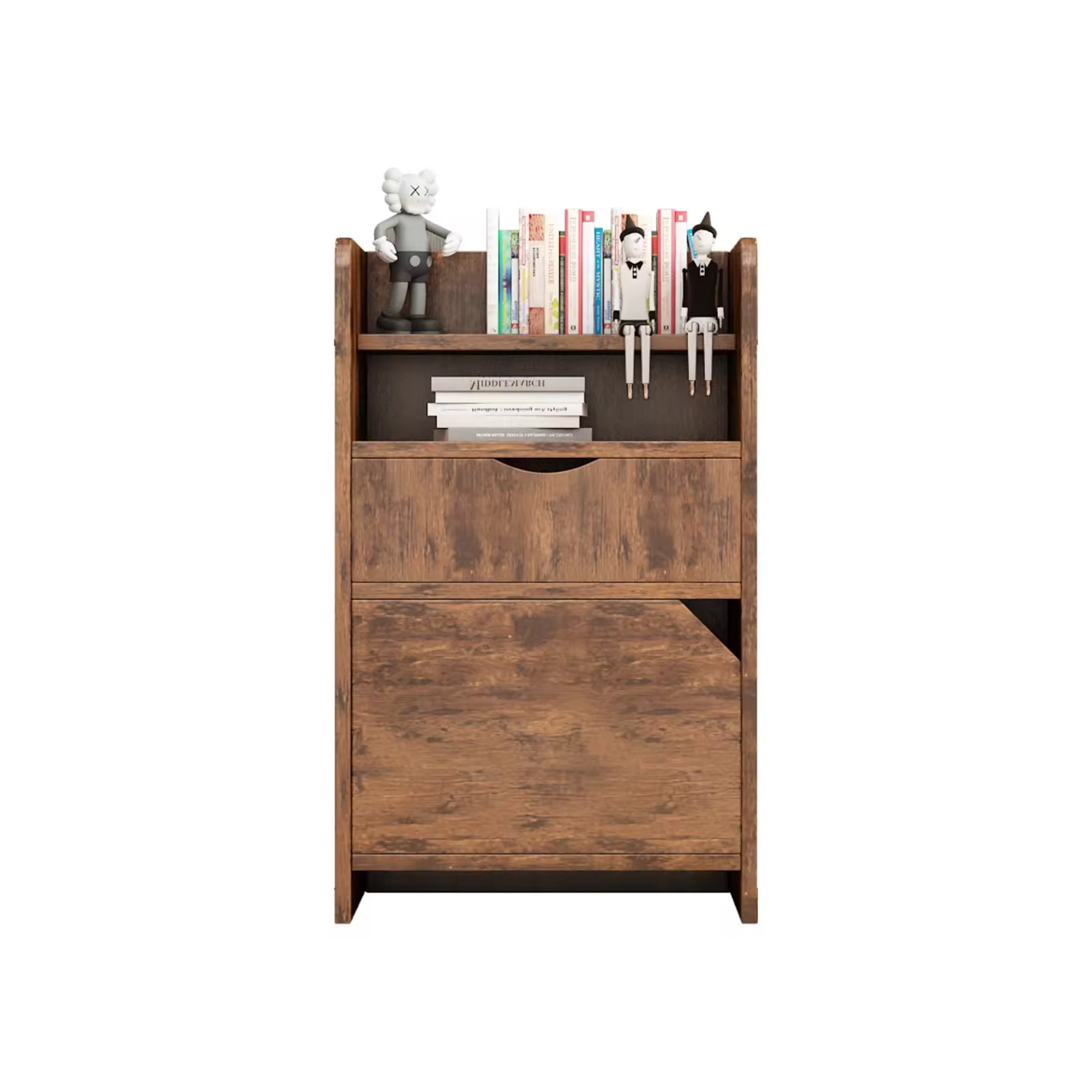 Modern Nightstand Antique Wooden Bedside Table Filing Storage Cabinet