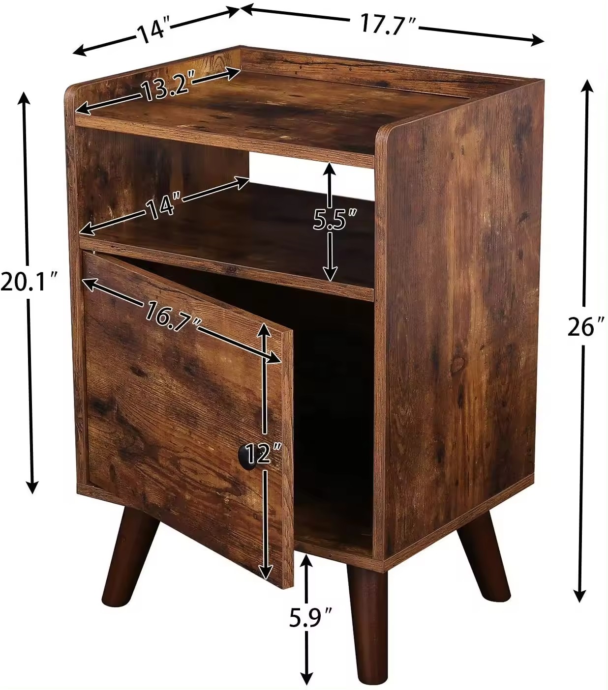 Hot Wooden Bedside Table Bedside Cabinet Modern Simple Storage Night Stand