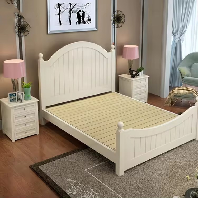 40’hq Structure Small Package Children Solid Wooden Single Double Home Bed Furniture