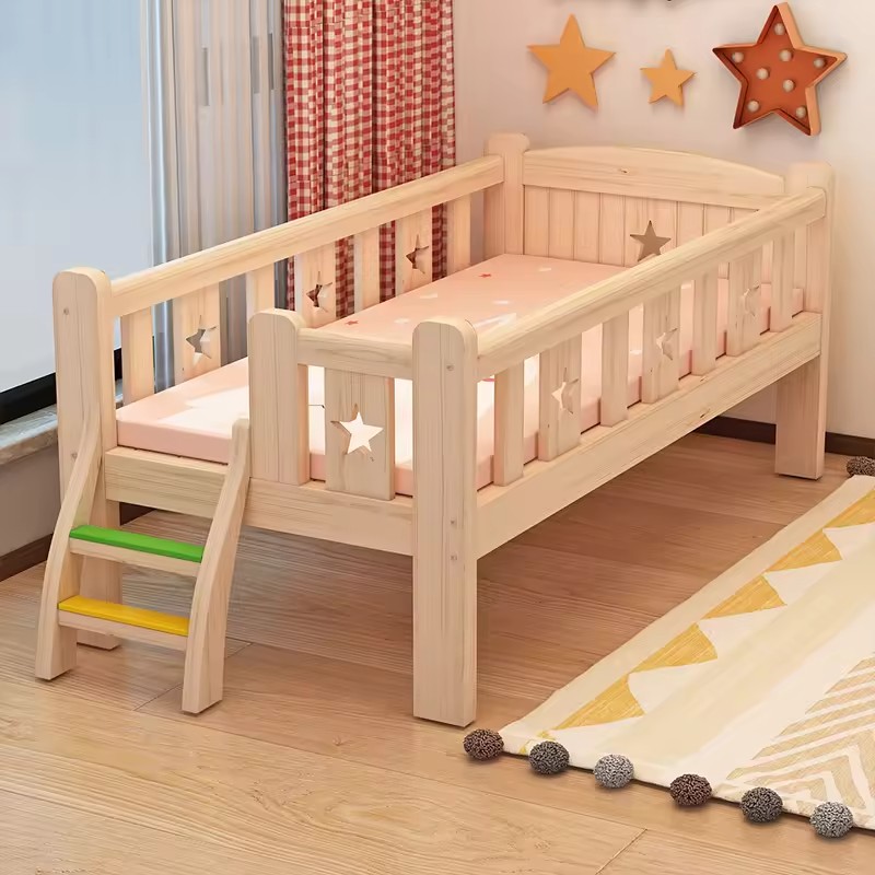 Home Living Room Solid Pine Wood Kids Bed Baby Crib Single Beds