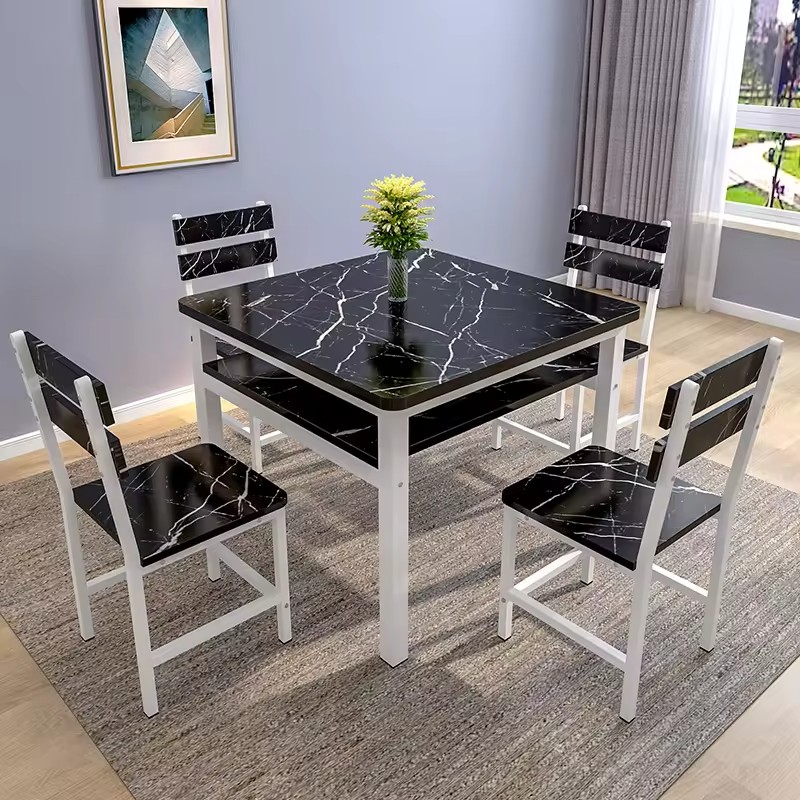 Household Dining Table And Chair Combination Simple Double-layer Dining Table Square Table