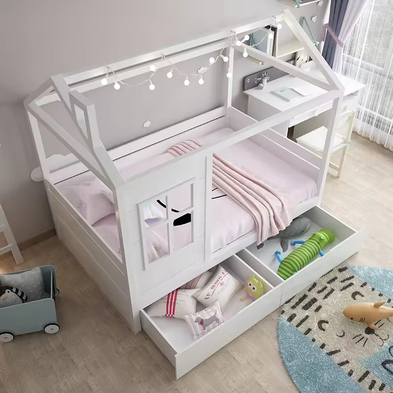 Modern Kids House Bed Wood Child Furniture Customize Children Furniture Children Beds