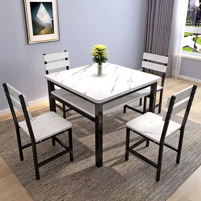 Household Dining Table And Chair Combination Simple Double-layer Dining Table Square Table