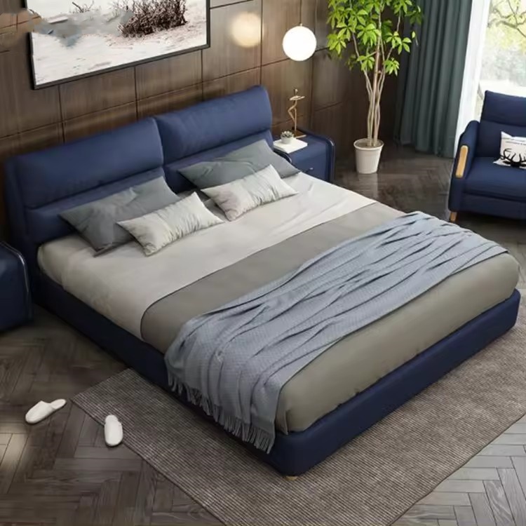 Nordic Solid Wood Bed Economy Simple Modern Double Bed