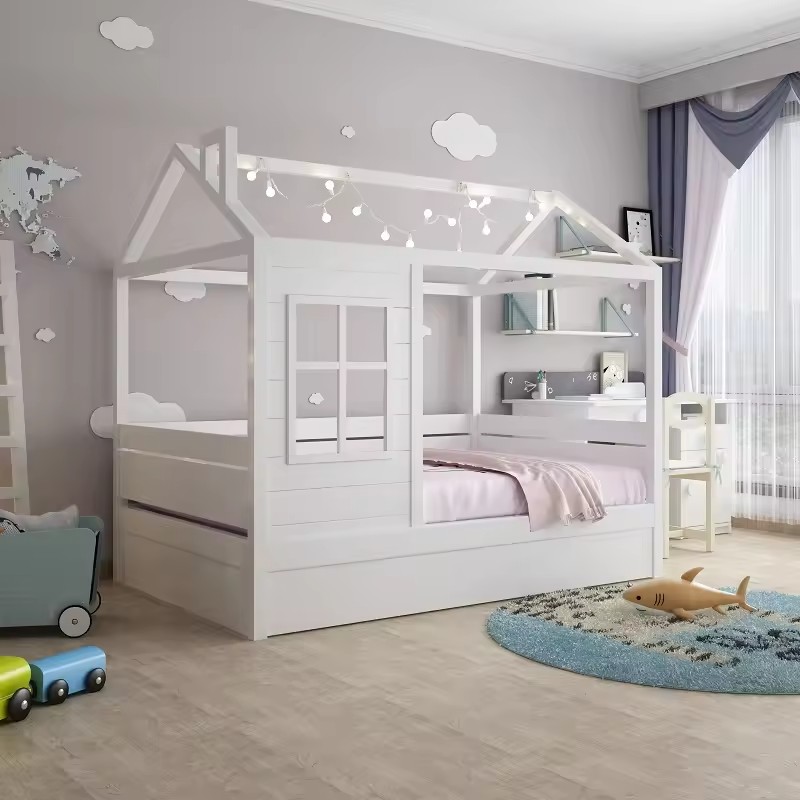 Modern Kids House Bed Wood Child Furniture Customize Children Furniture Children Beds