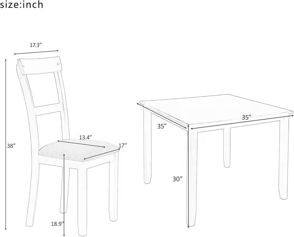 High Quality Wood Dining Table Square Table For 4 Chairs For Dining Easy To Assemble Good Standard For Dinning Room