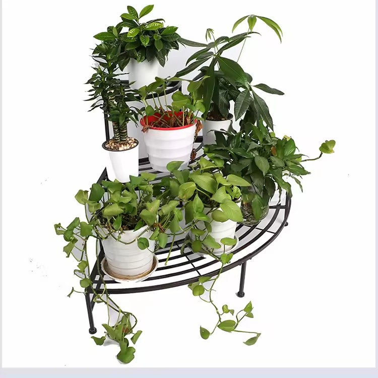 Metal Mid Century Modern Flower Potted Holder Rack Plant Stand For Indoor Outdoor