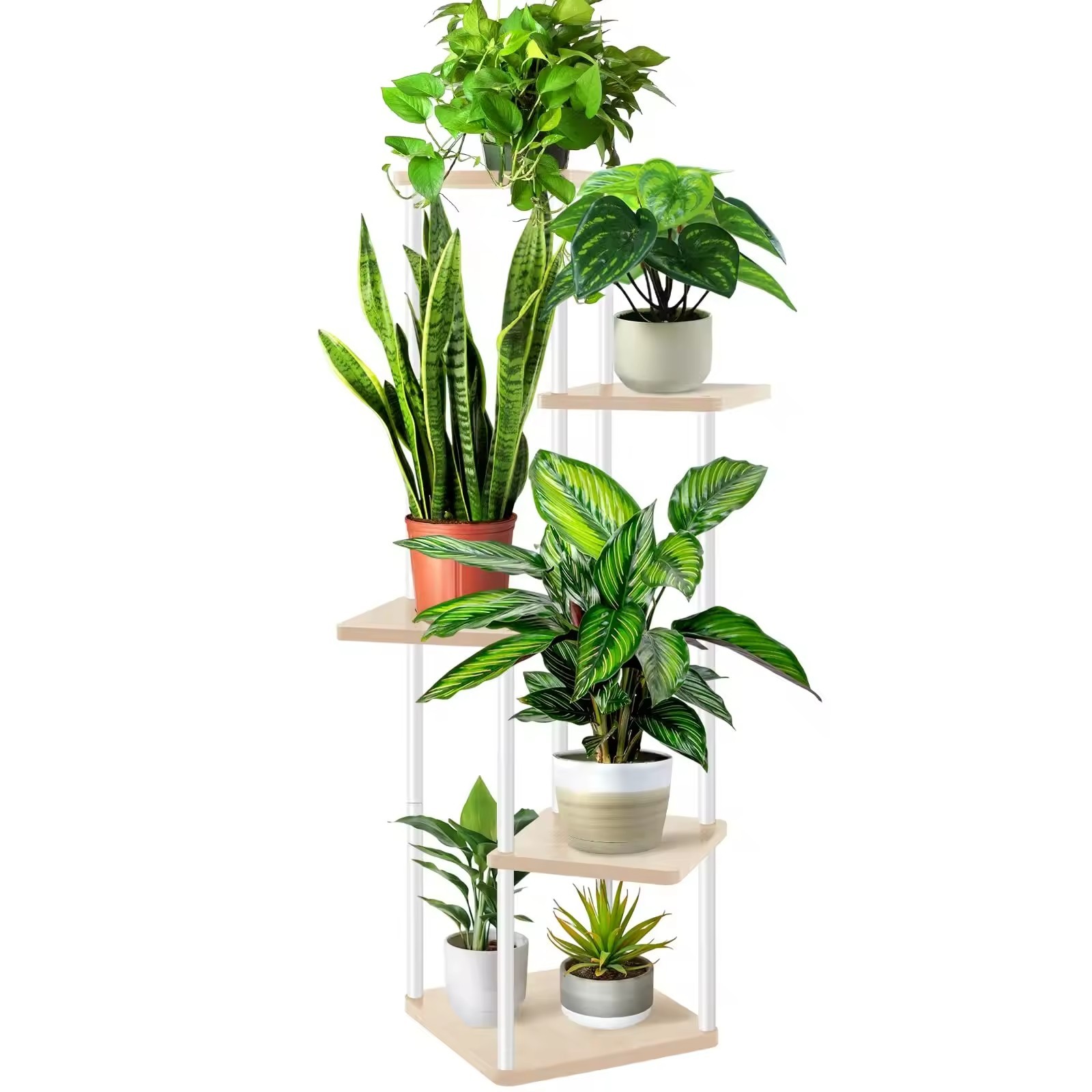 4 Tier Indoor Plants Display Rack Shelf Flower Shelf Holder – Patio Garden Balcony Bedroom Living Room Plant Stands