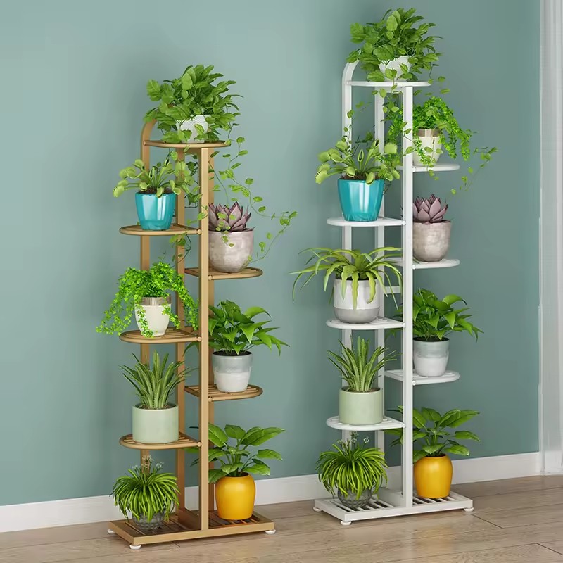 Display Pot Multiple Plant Stand Chinese Style Shelf Diy Flower Rack For Indoor Decoration