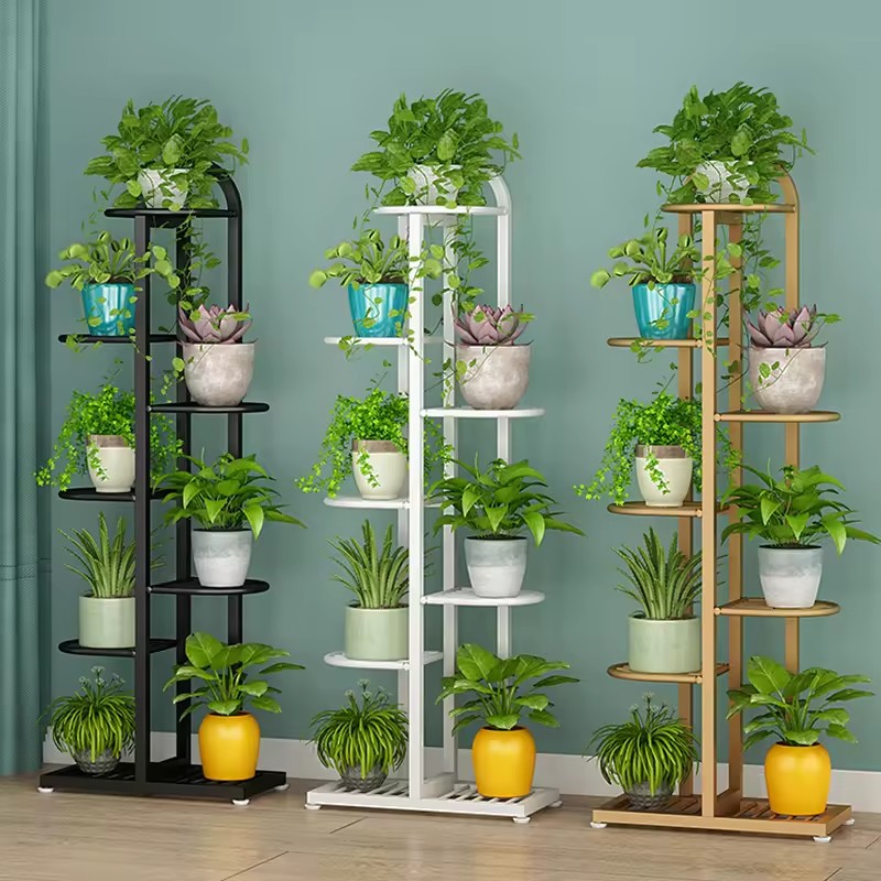 Display Pot Multiple Plant Stand Chinese Style Shelf Diy Flower Rack For Indoor Decoration